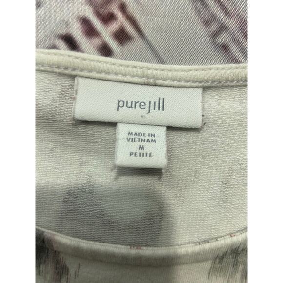 Pure Jill Sweatshirt Womens Mp Floral Watercolor Crew Neck Terry Cloth Stretch - Picture 2 of 9